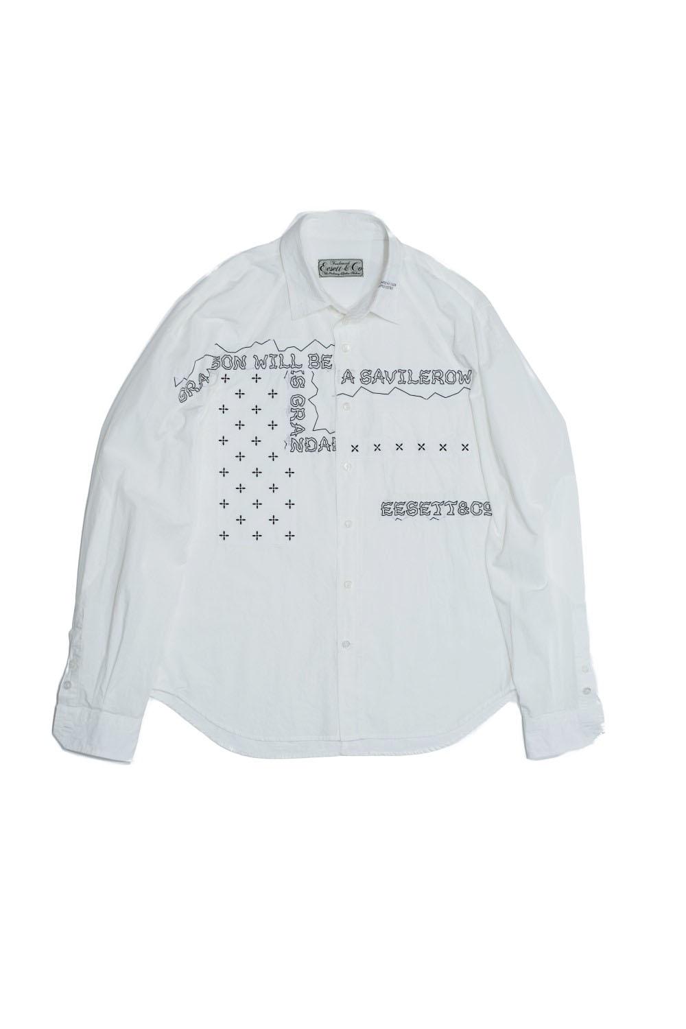 patched shirt white