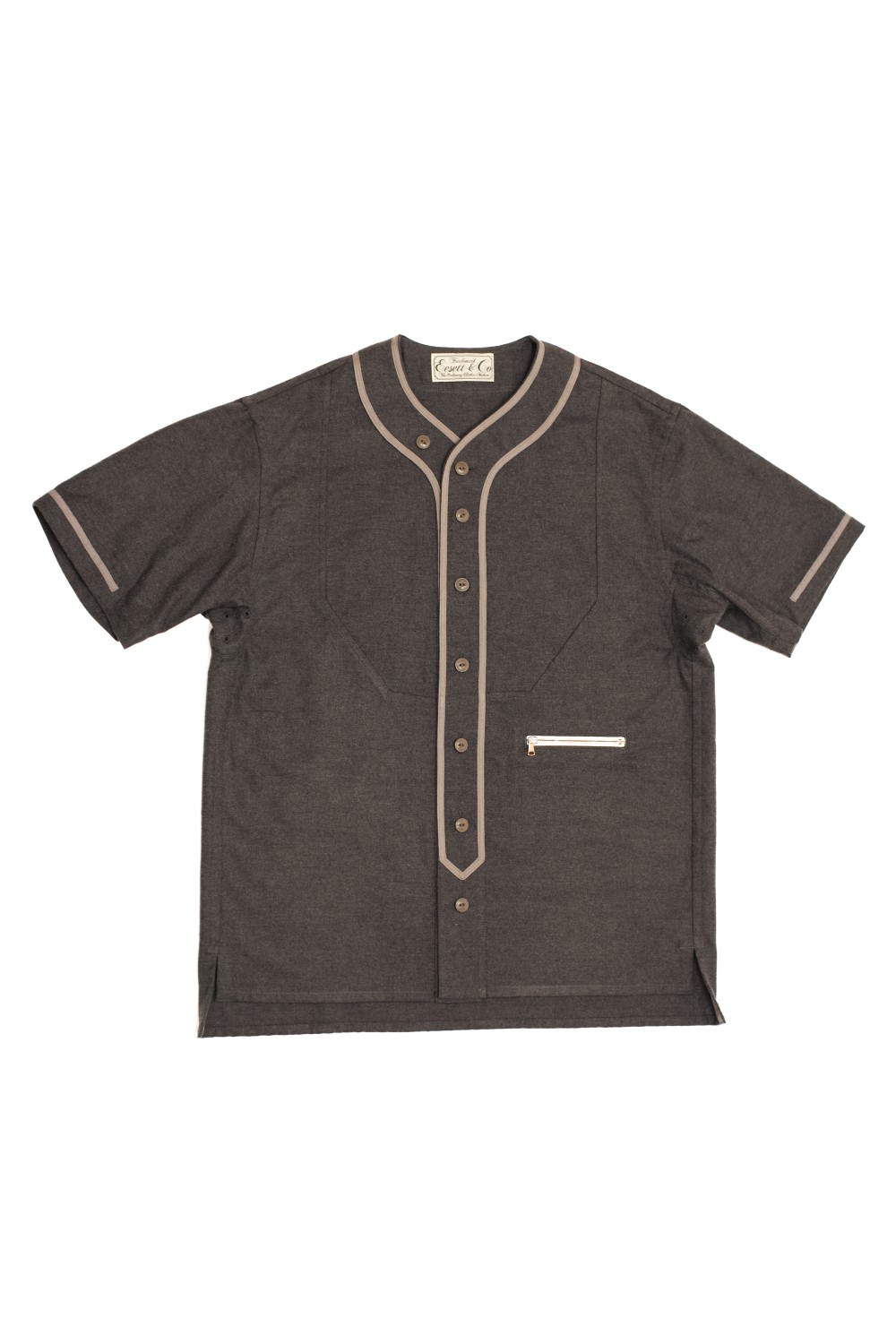 baseball shirt charcoal grey